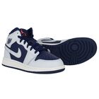 Blue & Grey Air Jordan 1 Mid Trainers, 4, hi-res