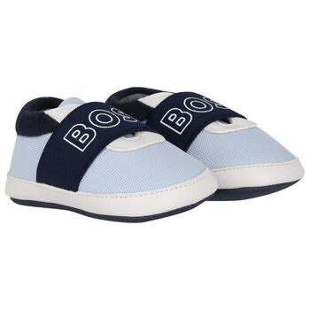 Baby Boys Blue Logo Canvas Pre Walker Shoes