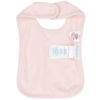 Baby Girls Pink Logo Bib