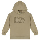 Khaki Green Logo Hooded Top, 1, hi-res
