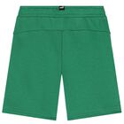 Boys Green Logo Shorts, 4, hi-res