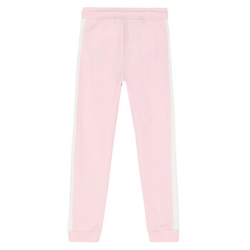 Girls Pink & White Logo Joggers