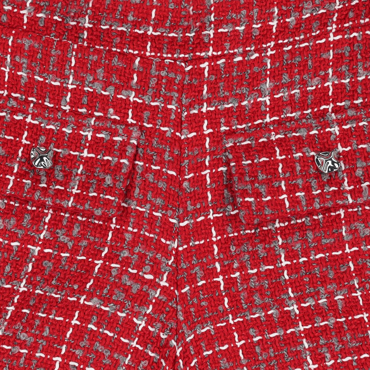 Girls Red Tweed Shorts, 1, hi-res