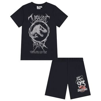 Boys Navy Blue Jurassic Shorts Set