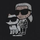 Girls Mini Me Black Ikonik Karl & Choupette Long Sleeve Top, 2, hi-res