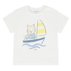 Younger Boys White & Yellow Swim Shorts Set, 1, hi-res