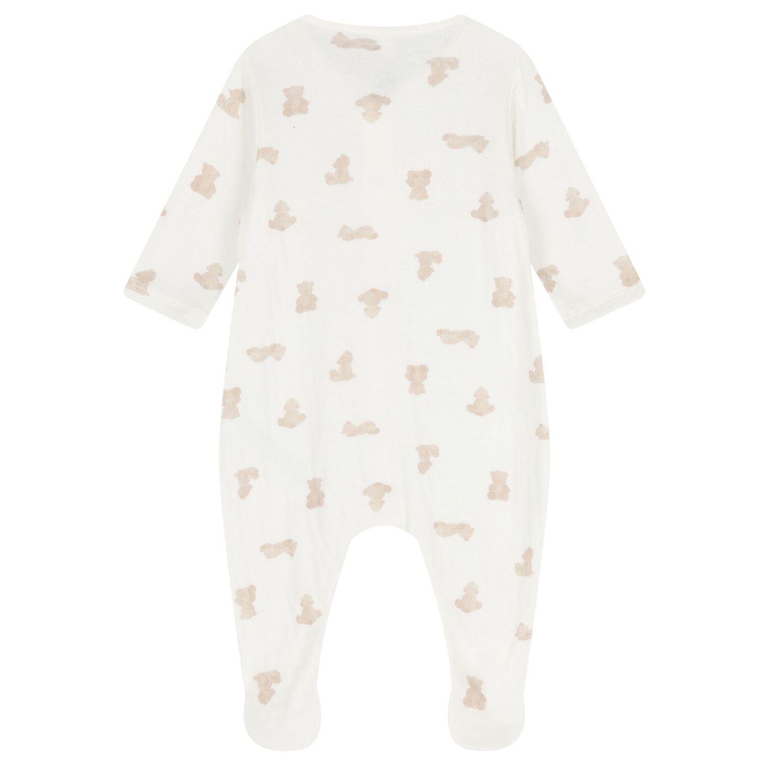 Ivory & Beige Teddy Bear Babygrow, 1, hi-res