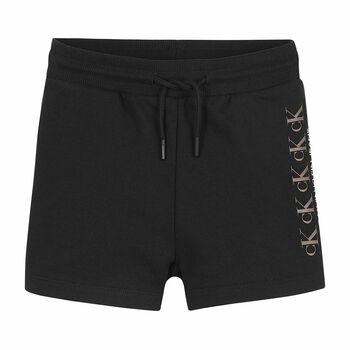 Girls Black Logo Shorts