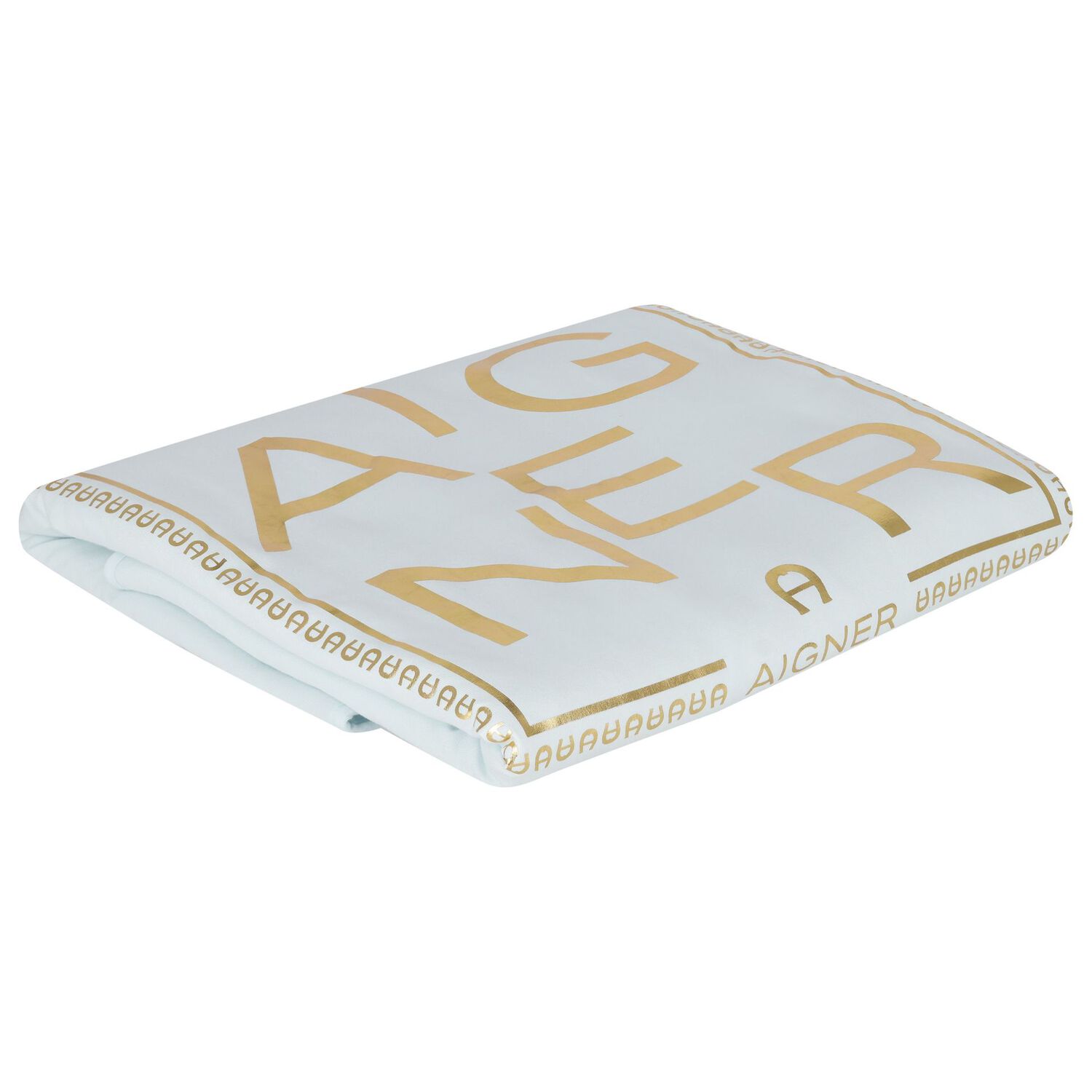 Baby Boys Blue & Gold Logo Blanket, 2, hi-res