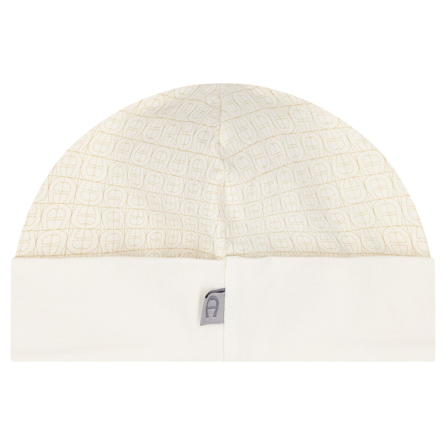 Ivory & Gold Logo Babygrow & Hat Gift Set, 1, hi-res