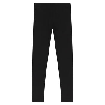 Girls Black Logo Leggings