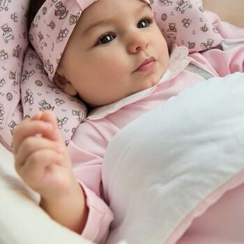 Baby Girls Pink Teddy Bear Logo Headband