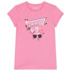 Girls Pink Logo T-Shirt, 3, hi-res