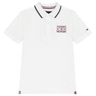 Boys White Logo Embroidery Polo Shirt, 2, hi-res