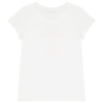 Girls White Vintage Car T-Shirt