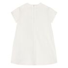 Younger Girls Ivory Web Stripe Bow Dress, 1, hi-res