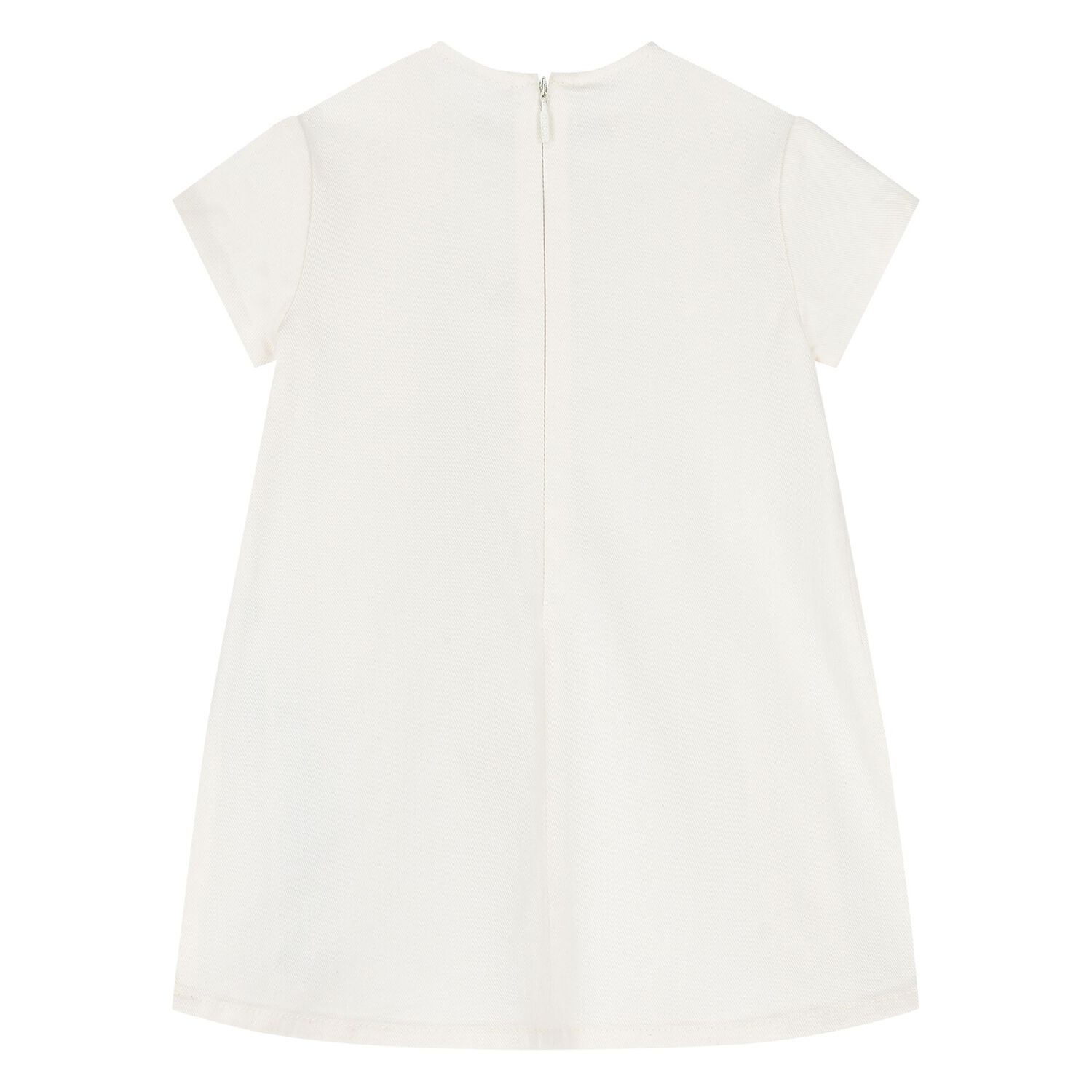 Younger Girls Ivory Web Stripe Bow Dress, 1, hi-res