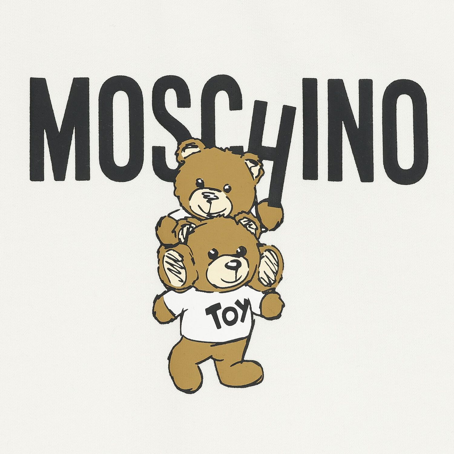 Younger Girls Ivory Teddy Bear Logo Dress, 1, hi-res image number null