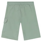 Boys Green Logo Cotton Shorts, 1, hi-res