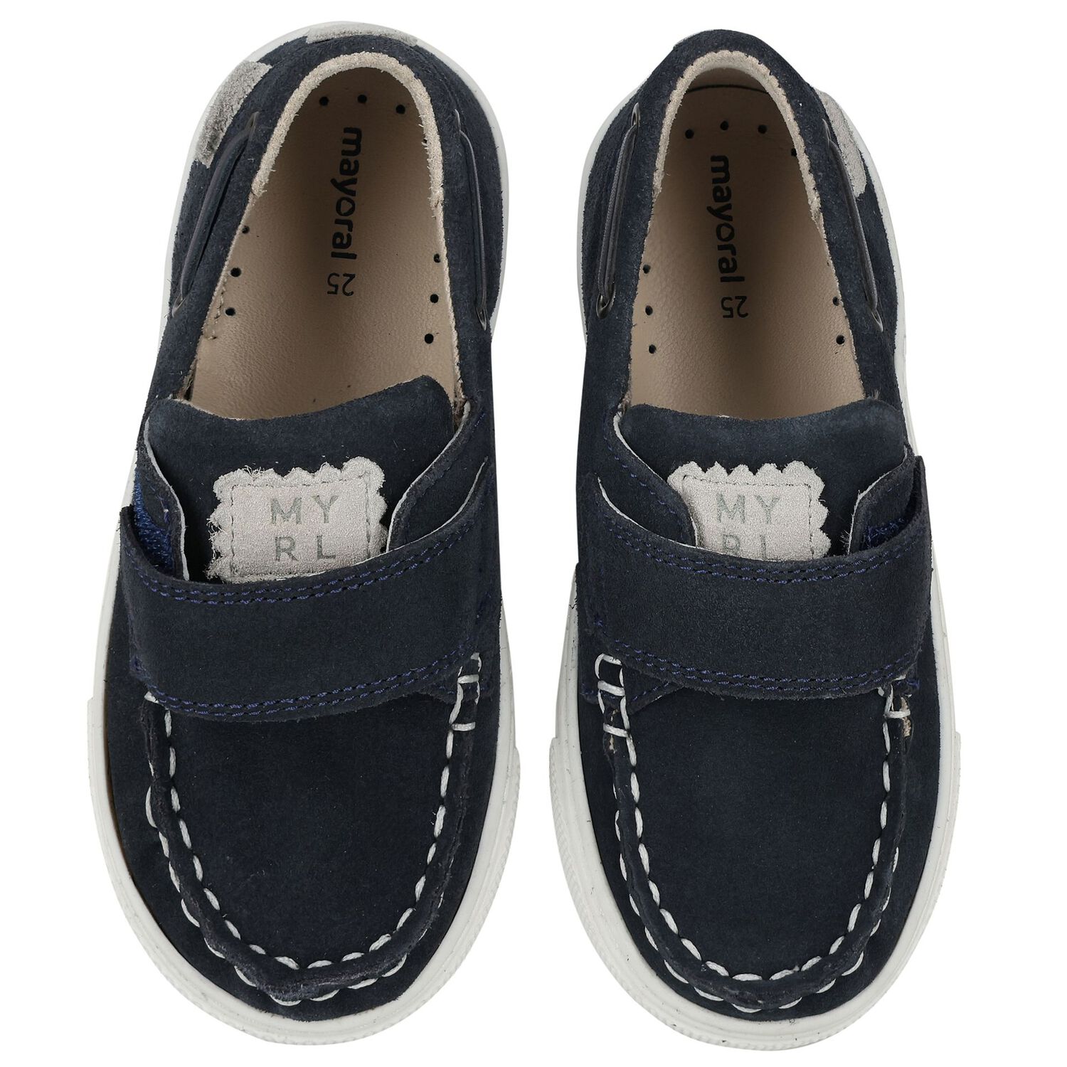 Younger Boys Navy Blue Suede Shoes, 1, hi-res image number null