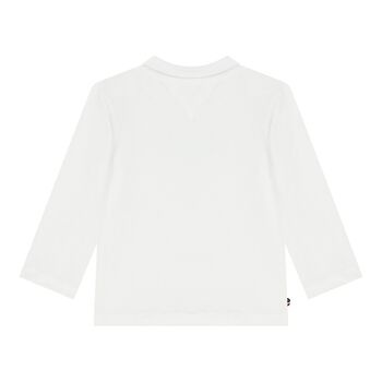 Baby Boys White Logo Long Sleeve Top