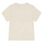 Younger Boys Mini Me Beige Logo T-Shirt, 1, hi-res