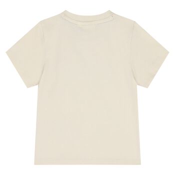 Younger Boys Mini Me Beige Logo T-Shirt