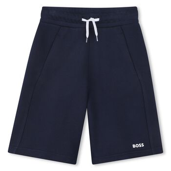 Boys Navy Blue Logo Shorts