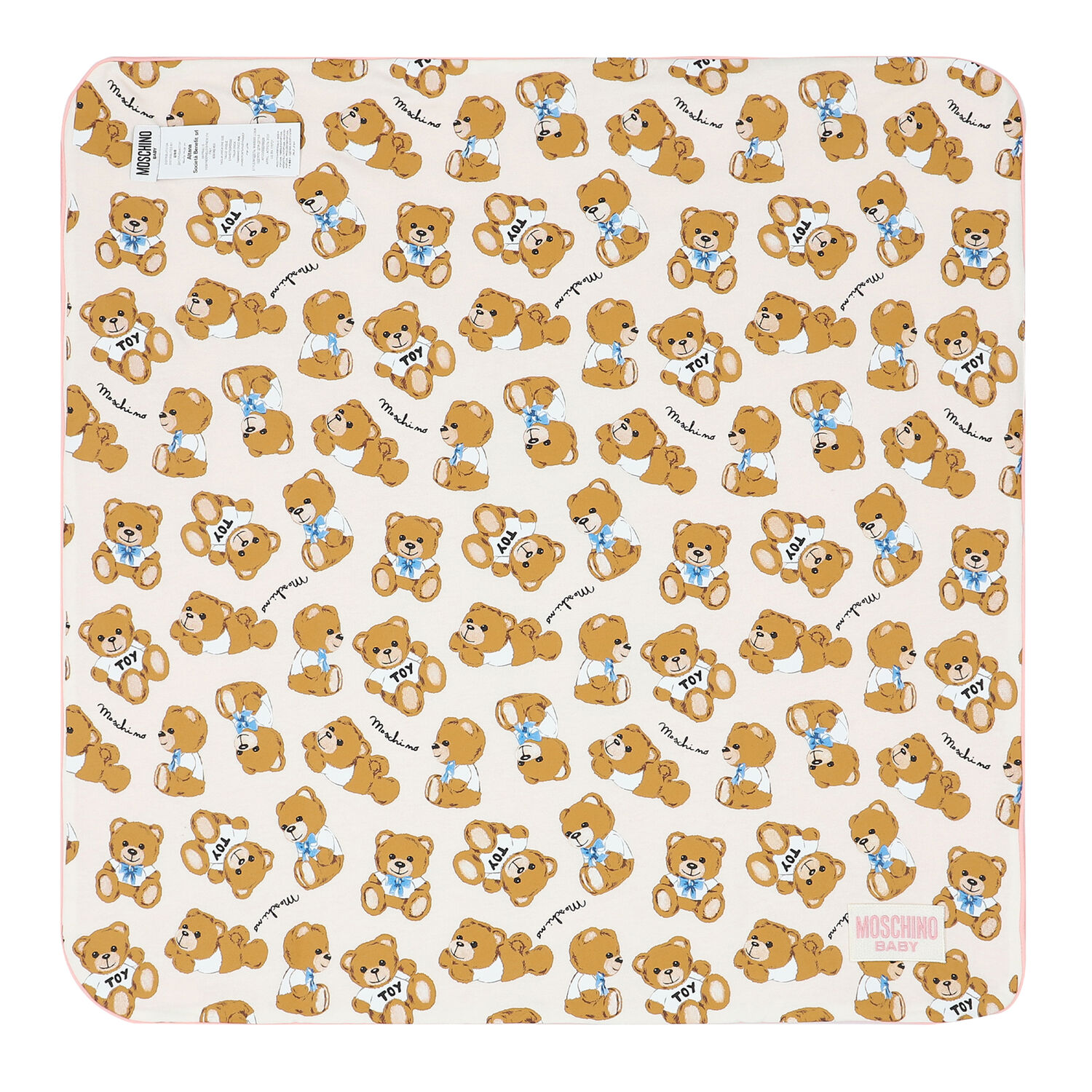 Pink Teddy Logo Baby Blanket, 4, hi-res