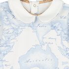 Baby Boys Ivory & Blue Geo Map Babygrow Gift Set, 4, hi-res