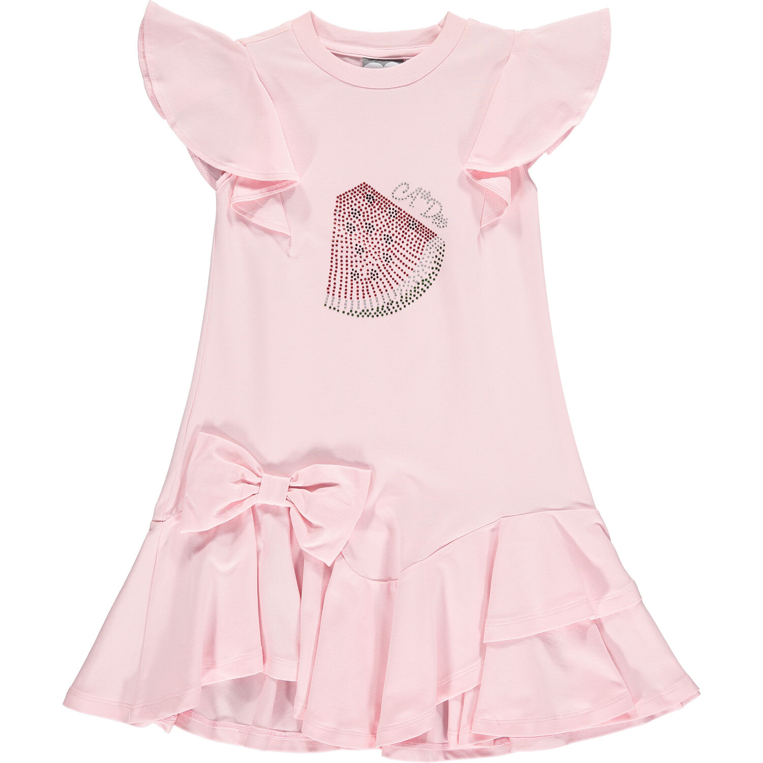 Girls Pink Watermelon Dress, 1, hi-res