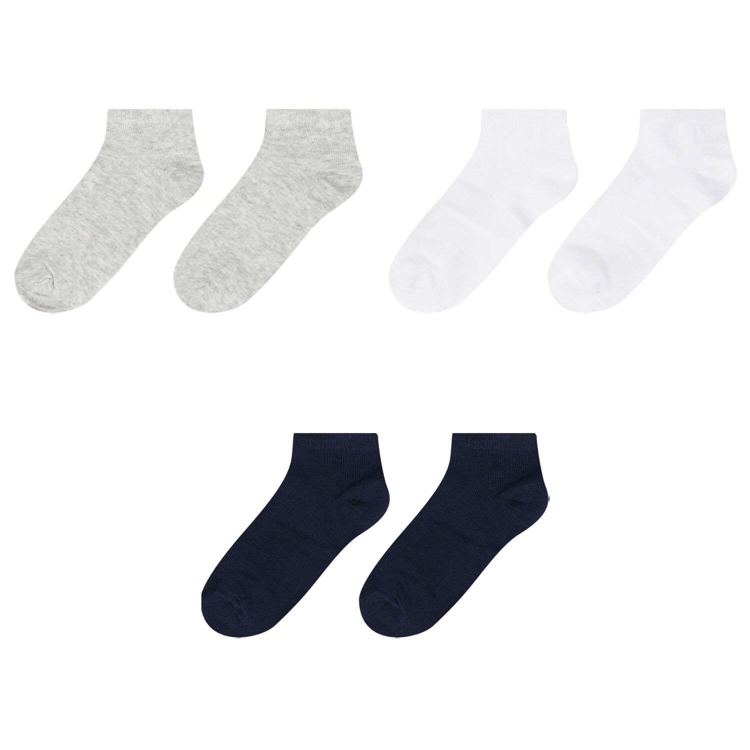 Boys Navy, White & Grey Socks (3 Pair), 2, hi-res image number null