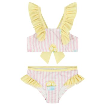 Girls White, Pink & Yellow Ice Cream Bikini