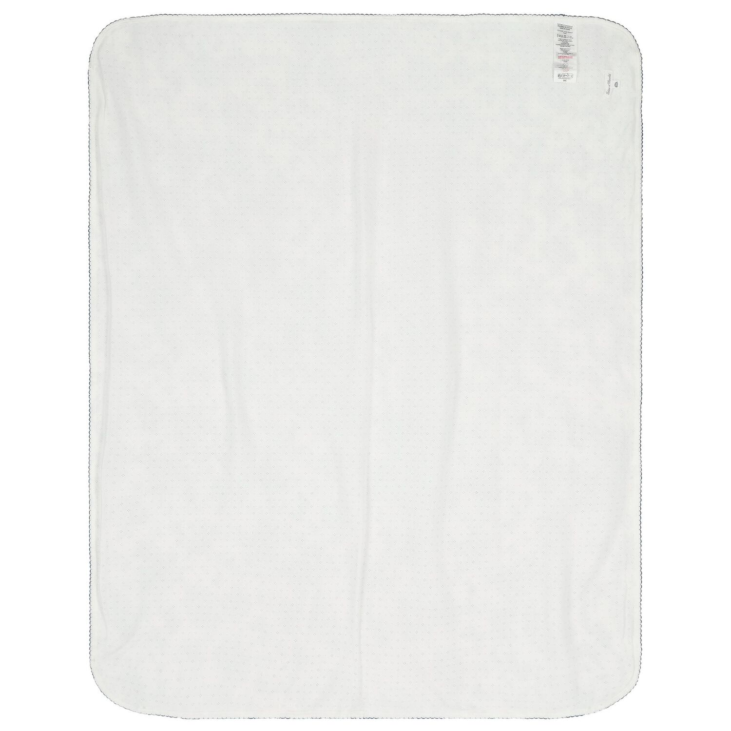 Baby Boys Ivory & Navy Blue Toile De Jouy Blanket, 1, hi-res