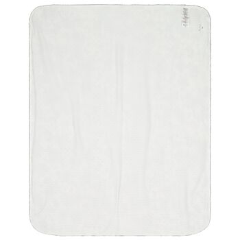 Ivory & Navy Blue Toile De Jouy Baby Blanket