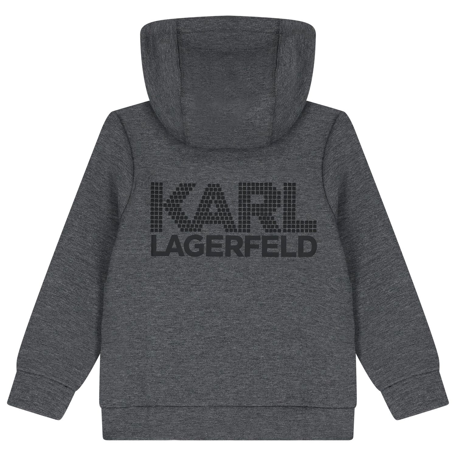 Boys Grey Logo Hooded Zip Up Top, 1, hi-res