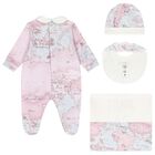 Baby Girls Pink & Blue Geo Map Babygrow Gift Set, 2, hi-res
