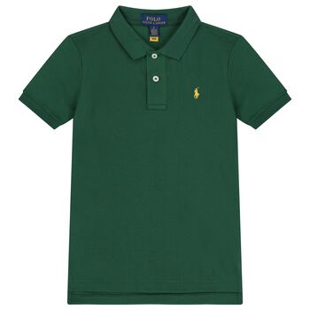 Boys Green Logo Polo Shirt