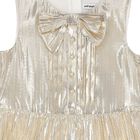 Girls Gold Bow Dress, 1, hi-res