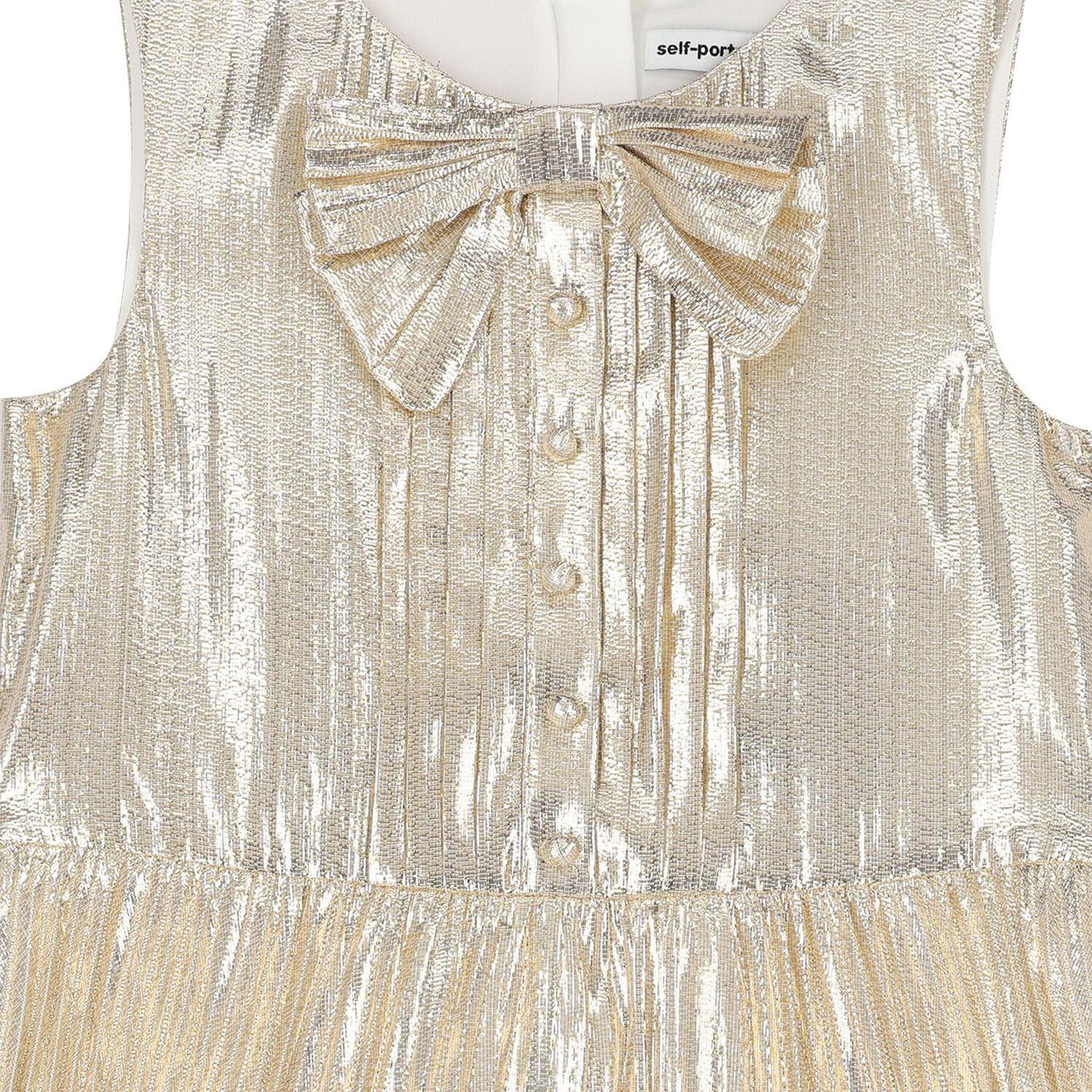 Girls Gold Bow Dress, 1, hi-res image number null