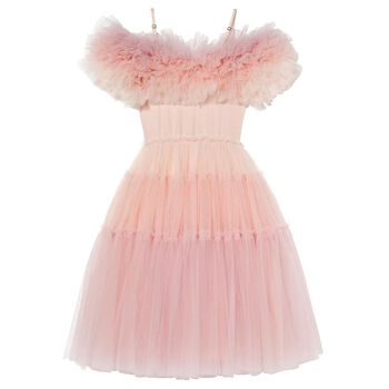 Girls Pink Tiered Tulle Dress
