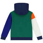 Boys Multi-Coloured Logo Hooded Top, 1, hi-res