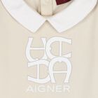 Beige Logo Babygrow, 1, hi-res