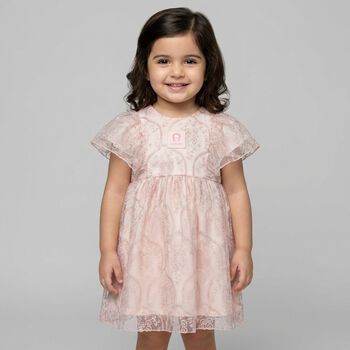 Younger Girls Pink Logo Dress