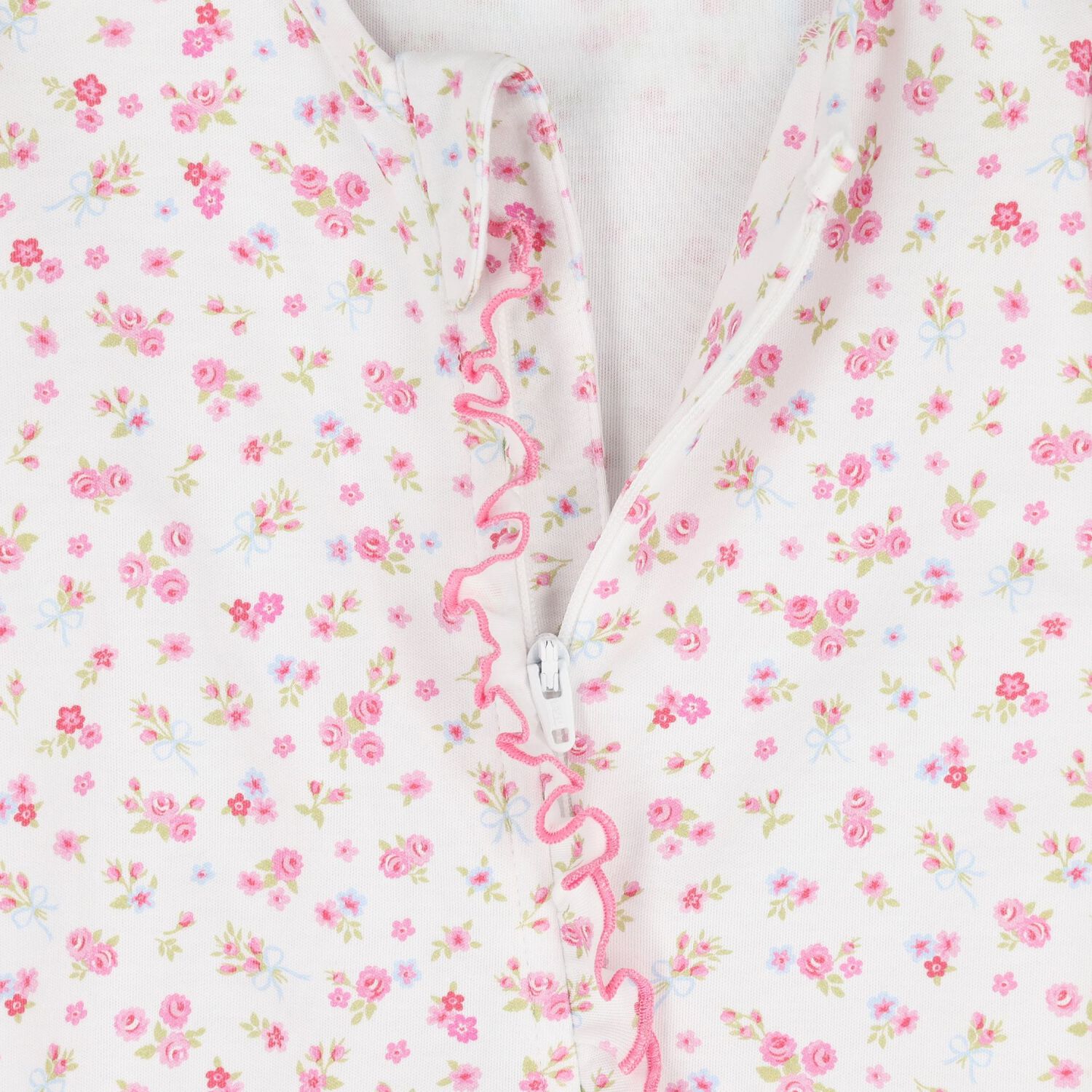 Baby Girls White & Pink Rose Renaissance Babygrow, 1, hi-res