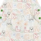 Younger Boys Ivory Cotton Dungaree, 1, hi-res