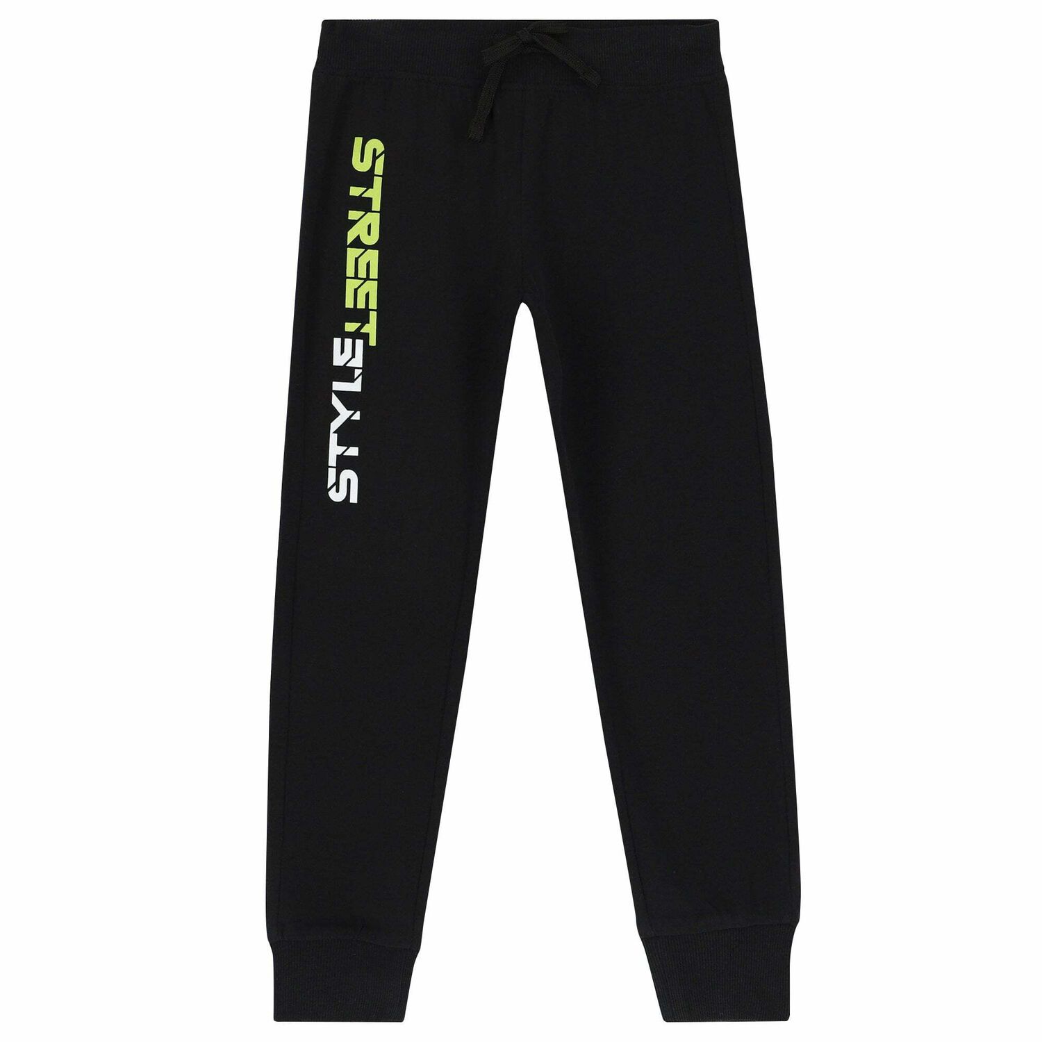 Boys Black & Neon Green Tracksuit, 2, hi-res
