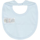 Baby Boys Blue Smocked Bib, 1, hi-res