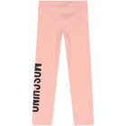 Girls Pink Logo Leggings, 1, hi-res