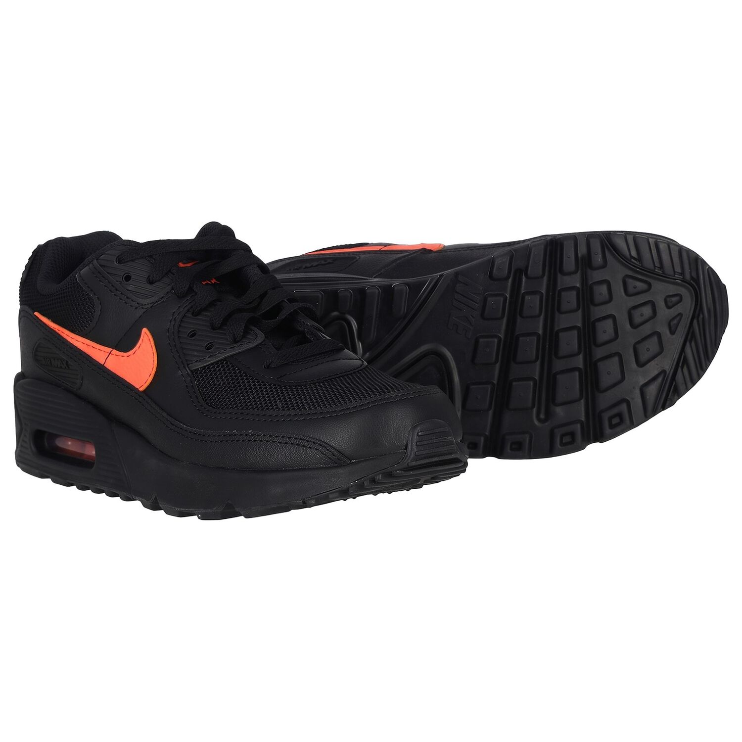 Black Nike Air Max 90 Trainers , 1, hi-res
